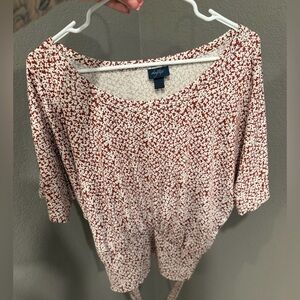 Daytrip Rust and White Ditsy Floral Top